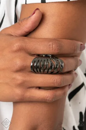 Paparazzi Sound Waves - Gunmetal Ring