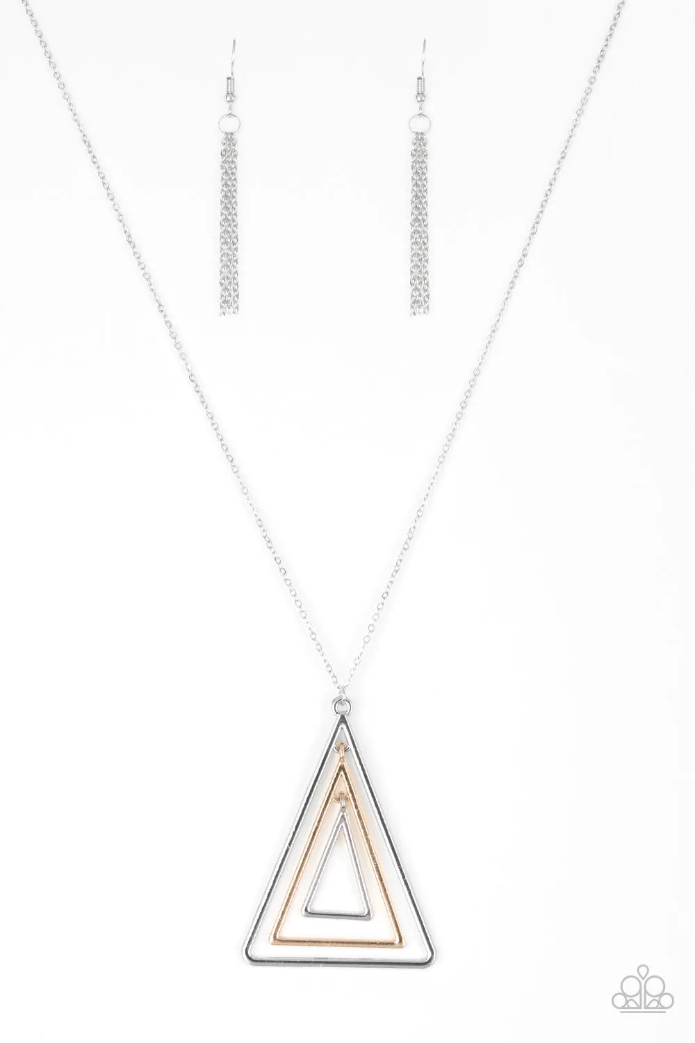 Paparazzi - TRI Harder - Silver Necklace
