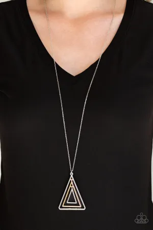 Paparazzi - TRI Harder - Silver Necklace