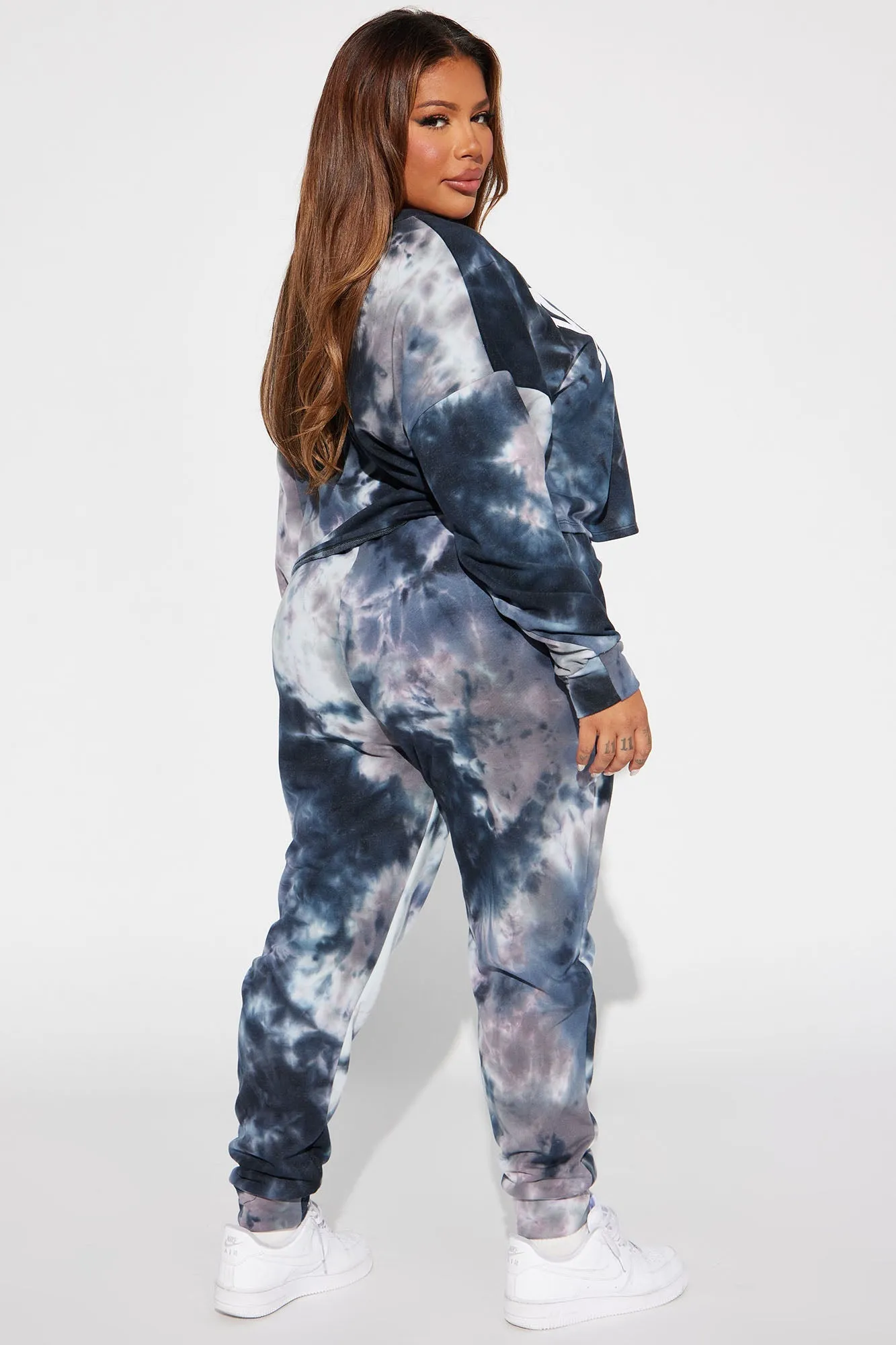 Paris Tie Dye Jogger Set - Navy/combo