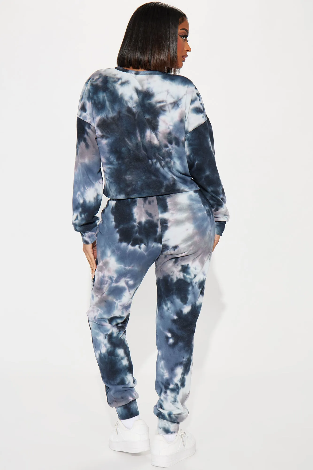 Paris Tie Dye Jogger Set - Navy/combo