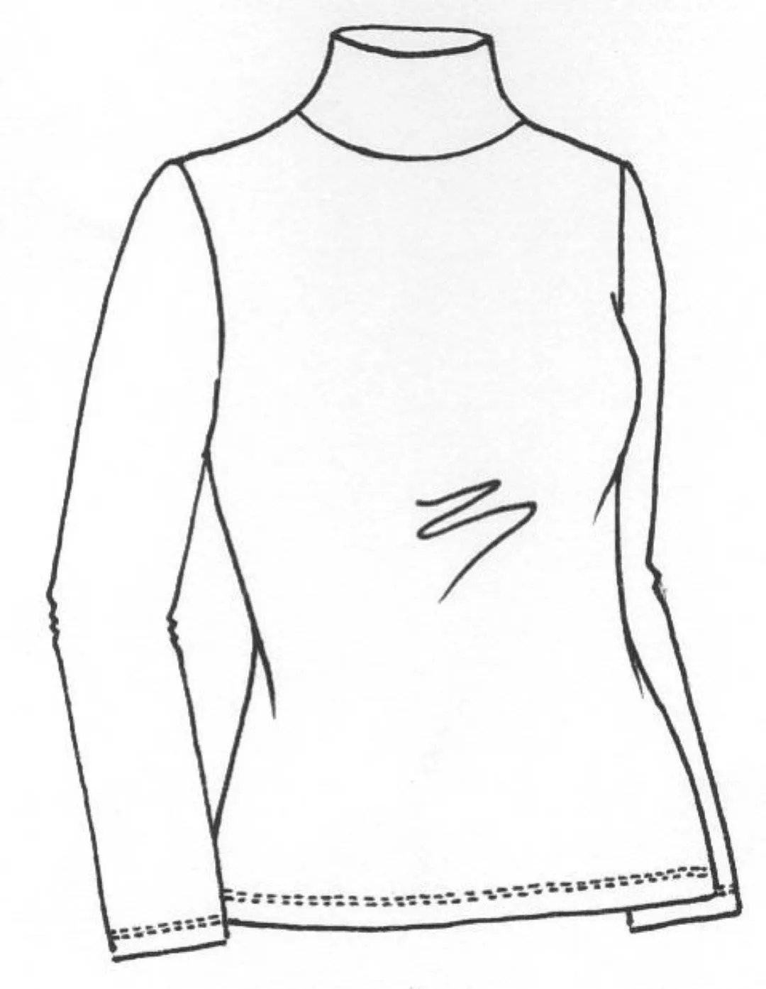 PAULA RYAN Slim Fit Polo Neck Top - Merino - Navy