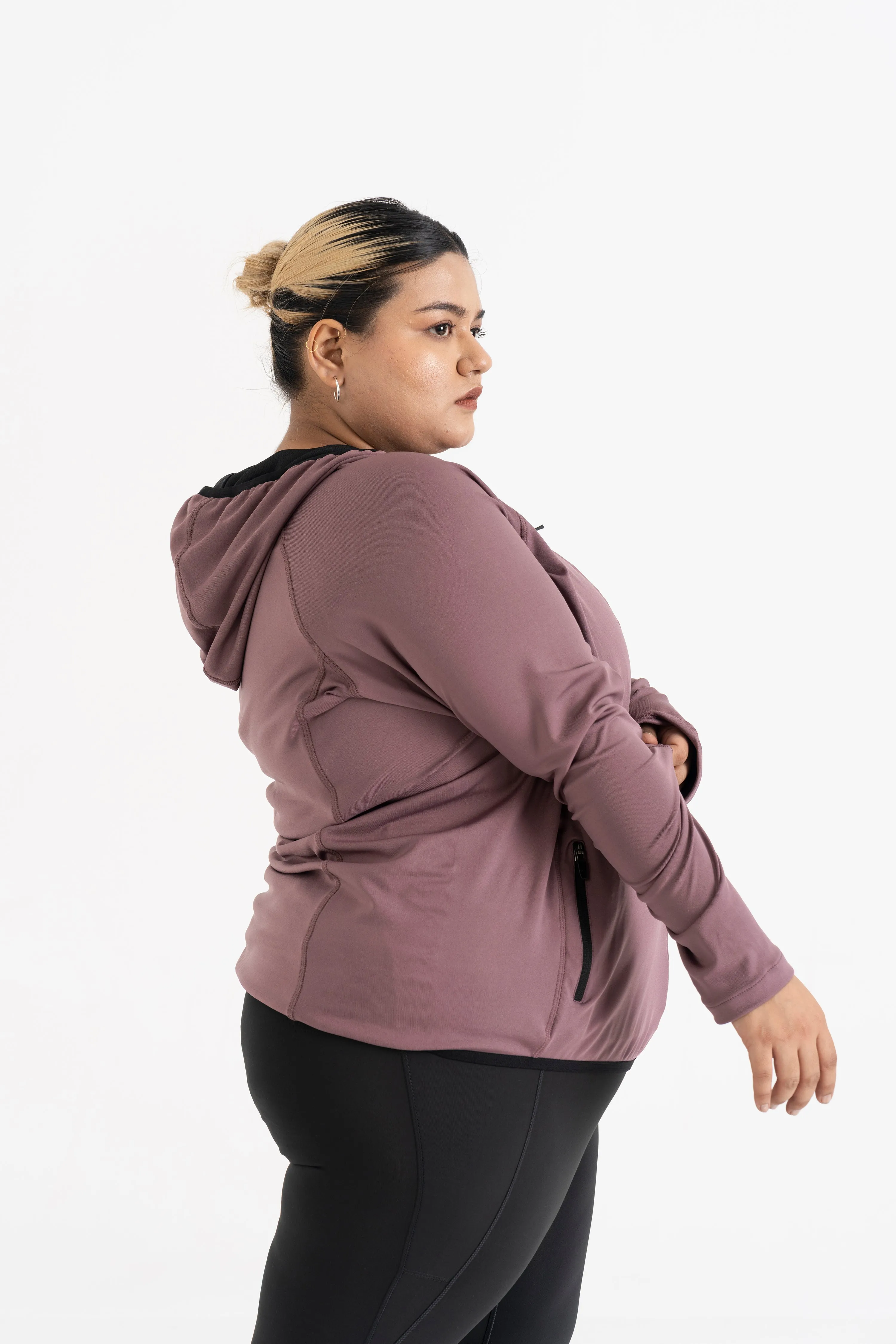 Performance Hooded Jacket: Rose Brown