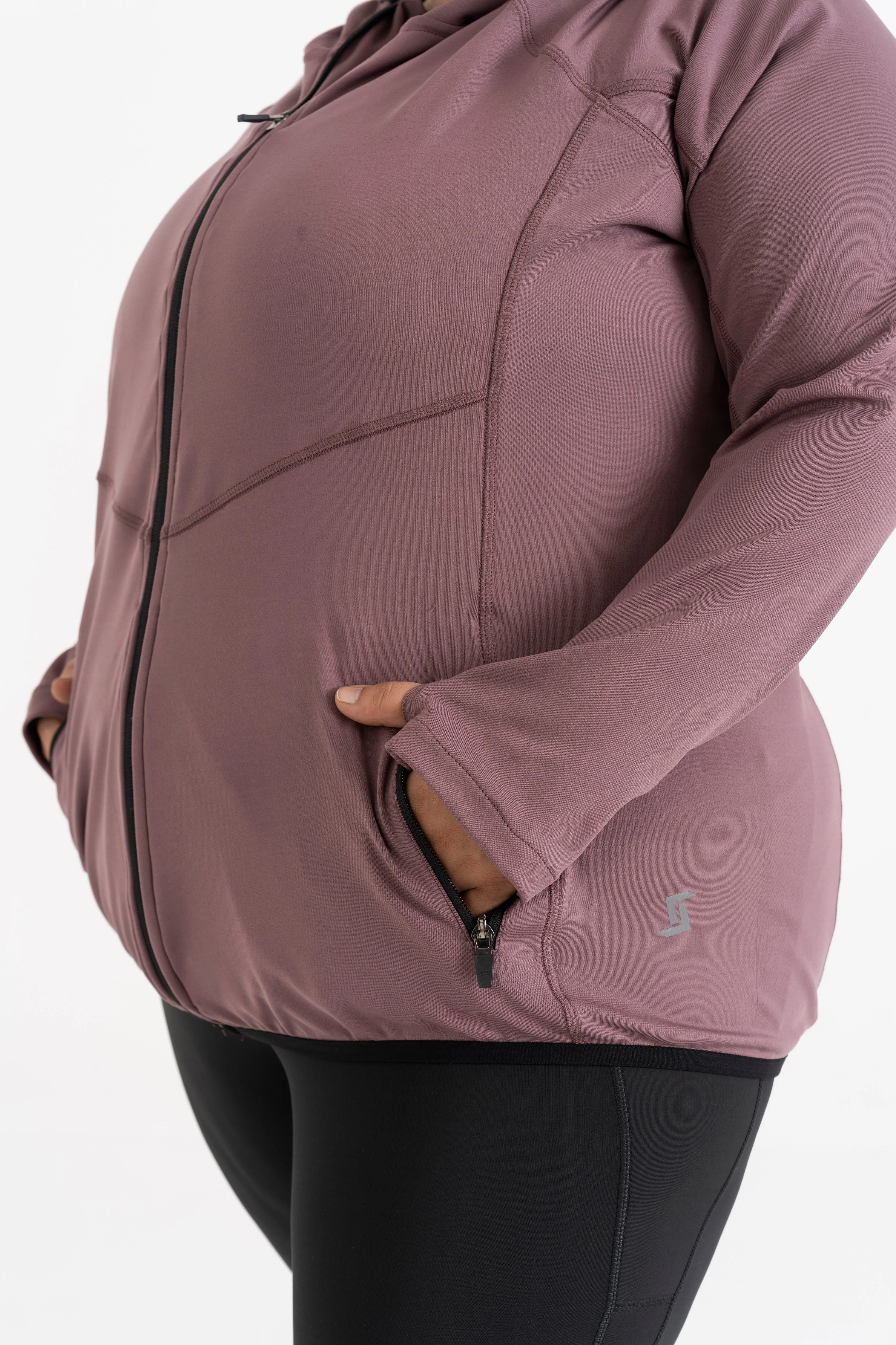 Performance Hooded Jacket: Rose Brown