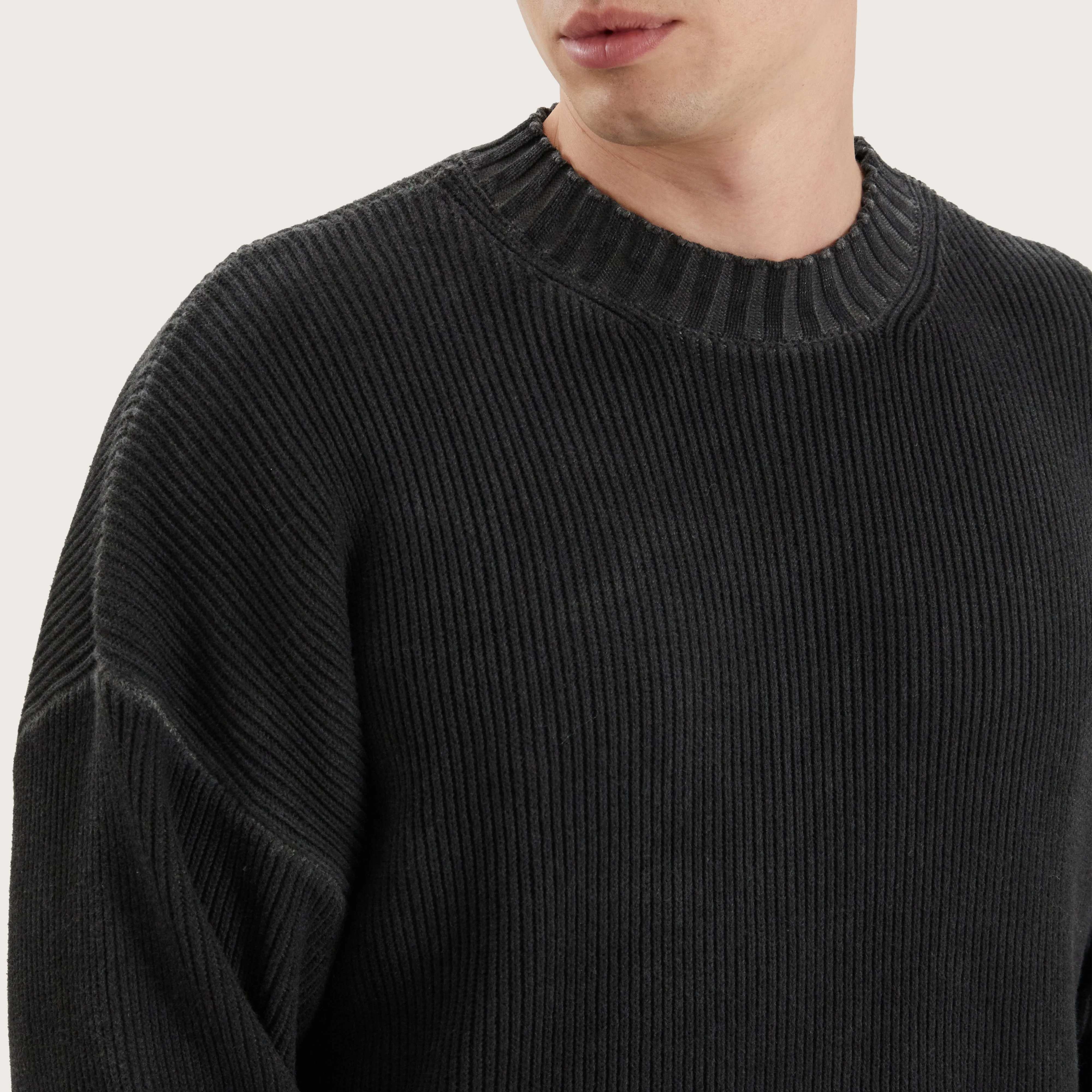 Pershore Knit Jumper Oil Wash Black
