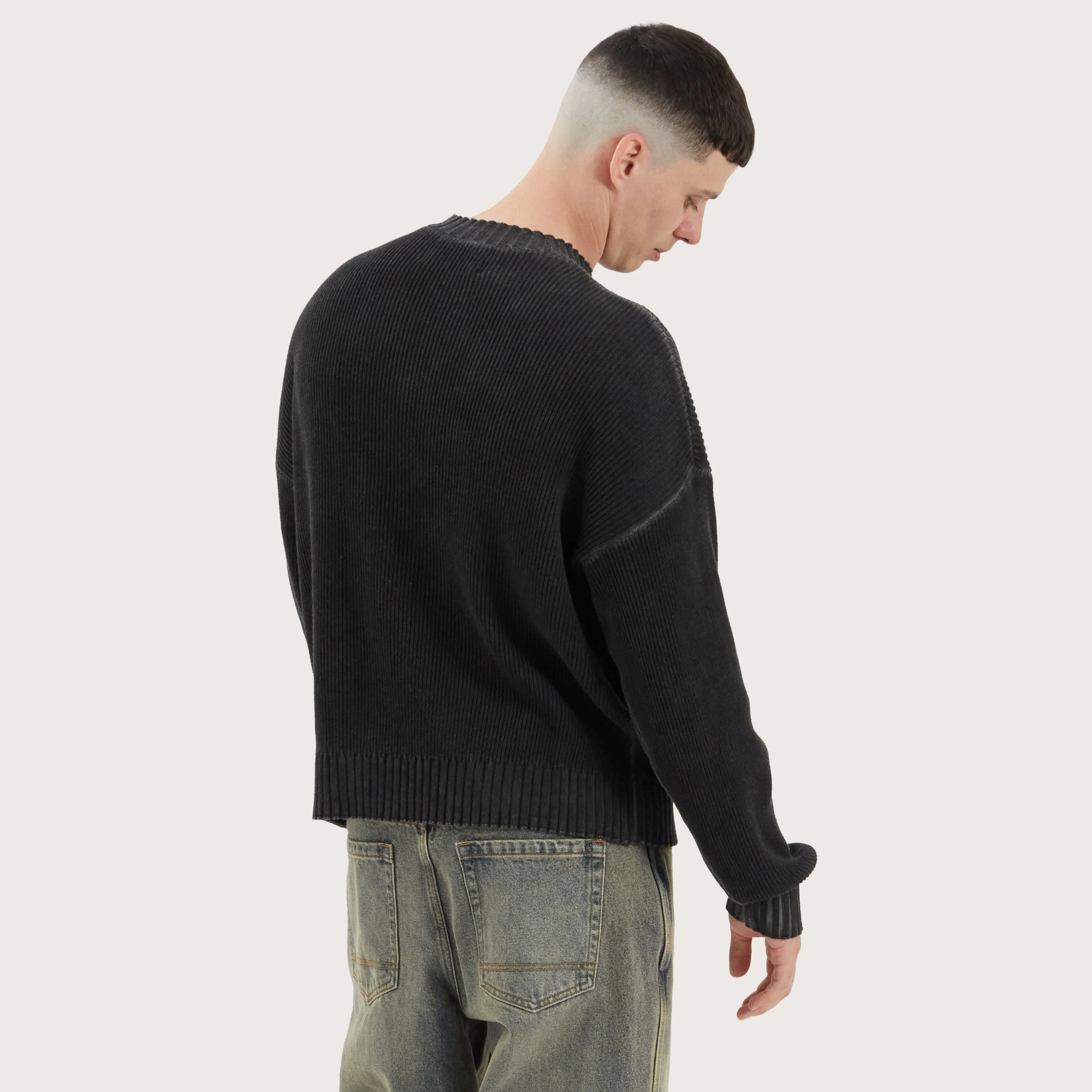 Pershore Knit Jumper Oil Wash Black