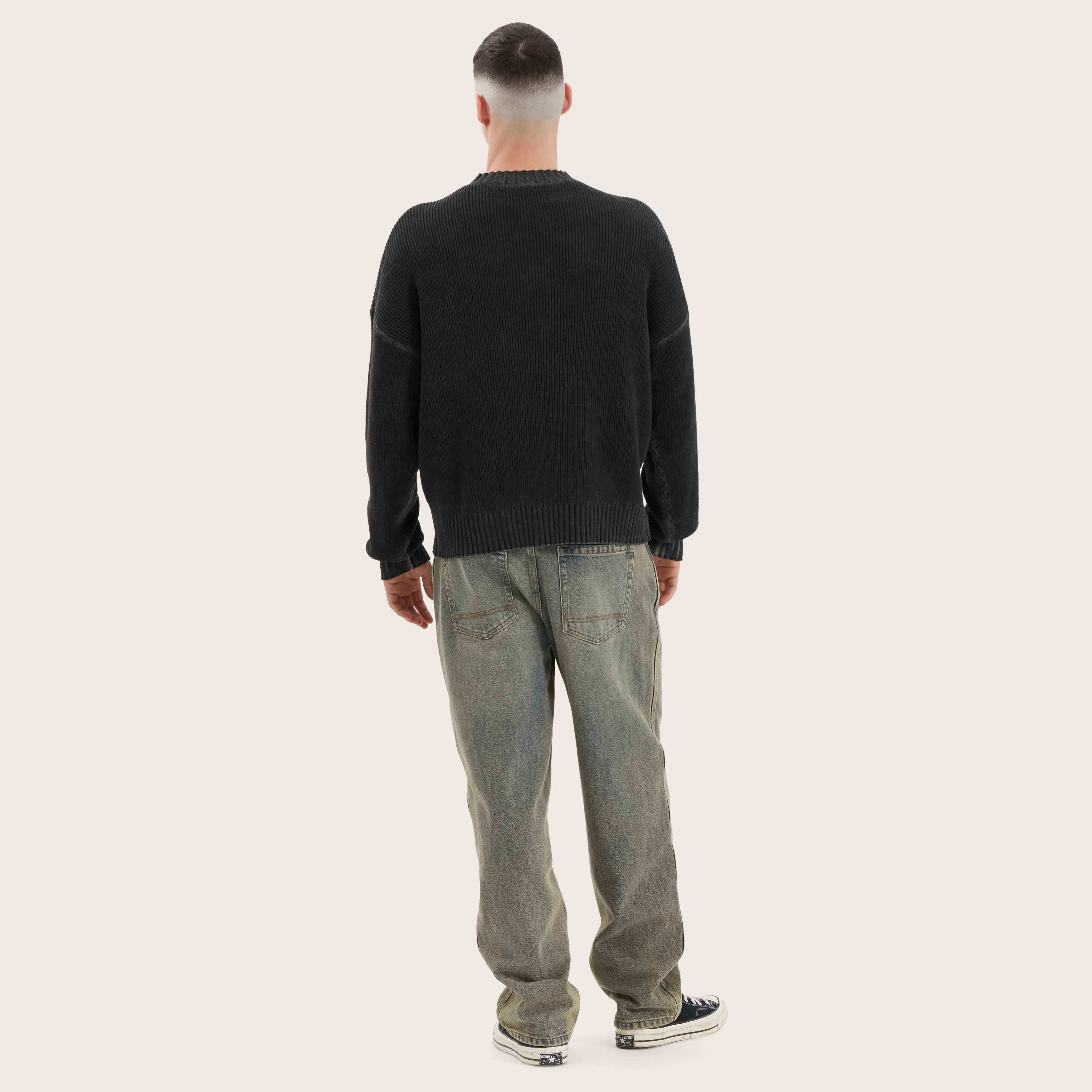 Pershore Knit Jumper Oil Wash Black