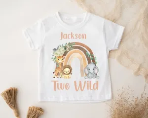 Personalised Birthday T-Shirt Rainbow age 2