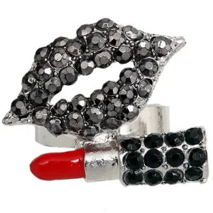 Pewter Steampunk Lipstick Bullet Adjustable Ring