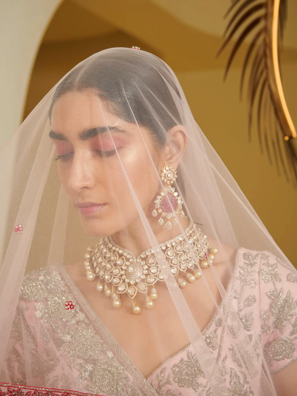 Pink Embellished Kali Lehenga Set