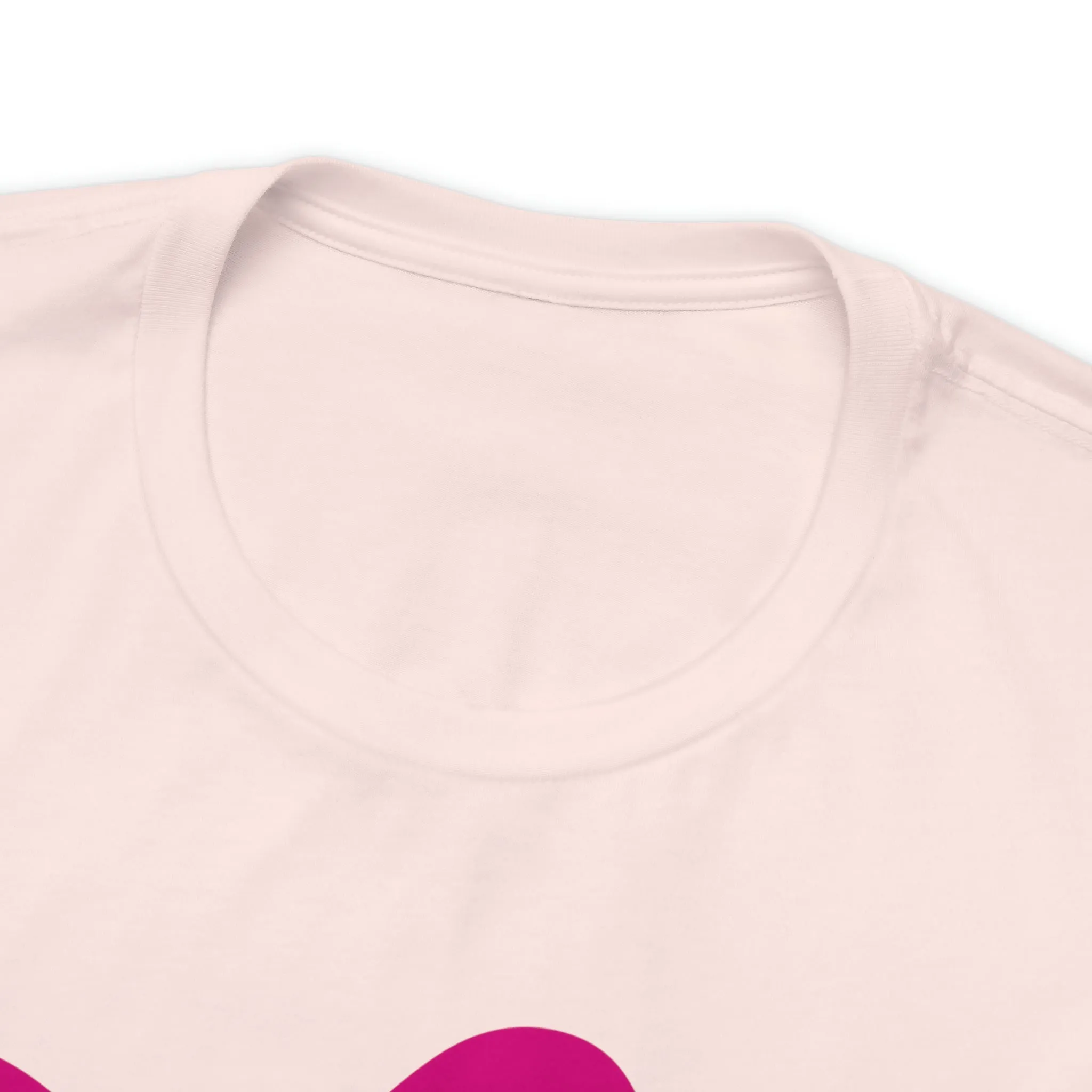 Pink Hearts Happy Valentine's Day T-Shirt | Sweetheart Tee |  Bella Canvas 3001 Unisex |  Three Love Hearts Short Sleeve Tshirt