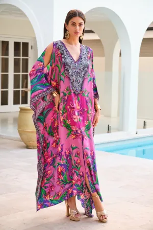 PINK RADIANCE BIG WIDTH SILK KAFTAN