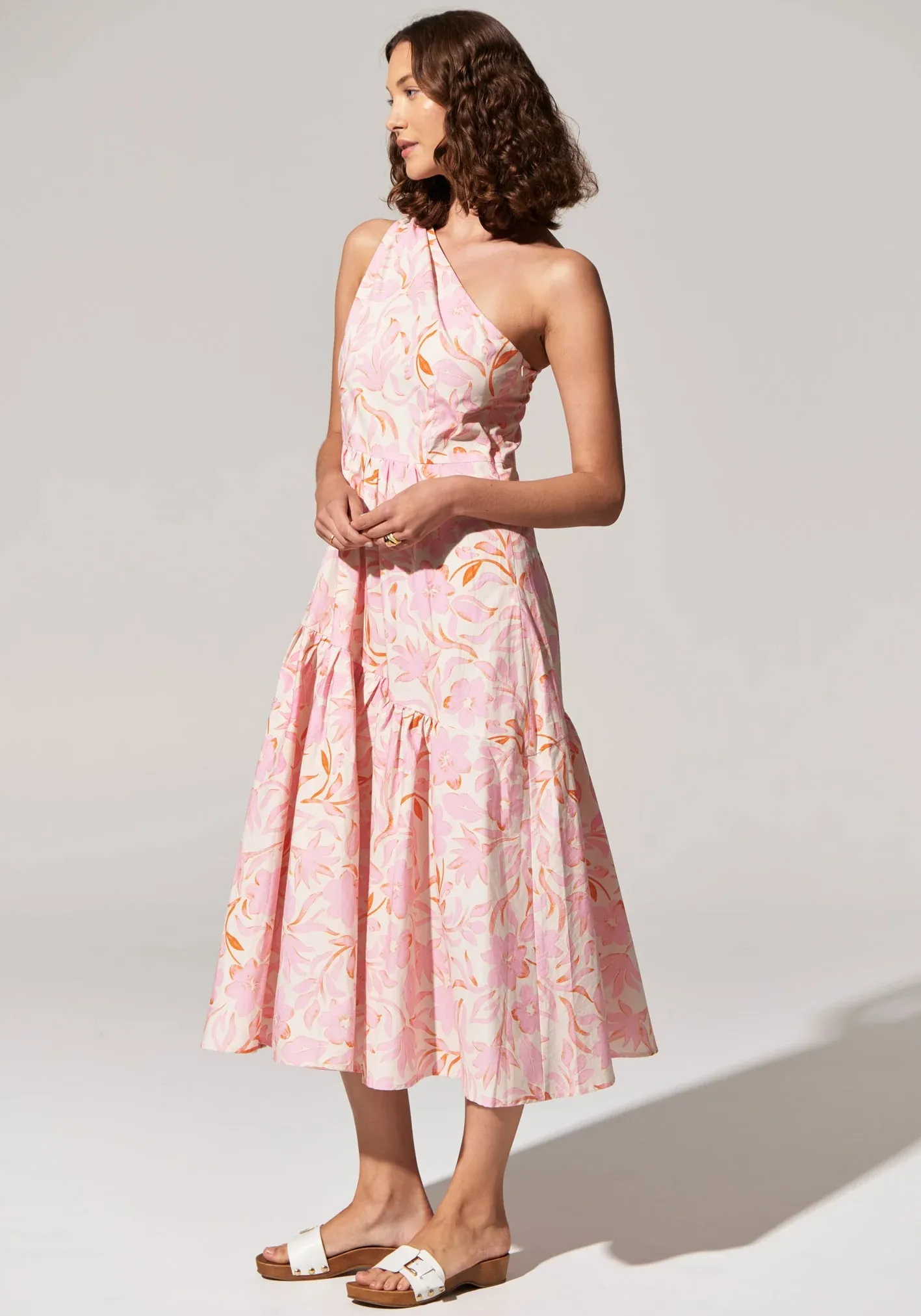 Pol Clothing - Sara One Shoulder Dress - Sara Print