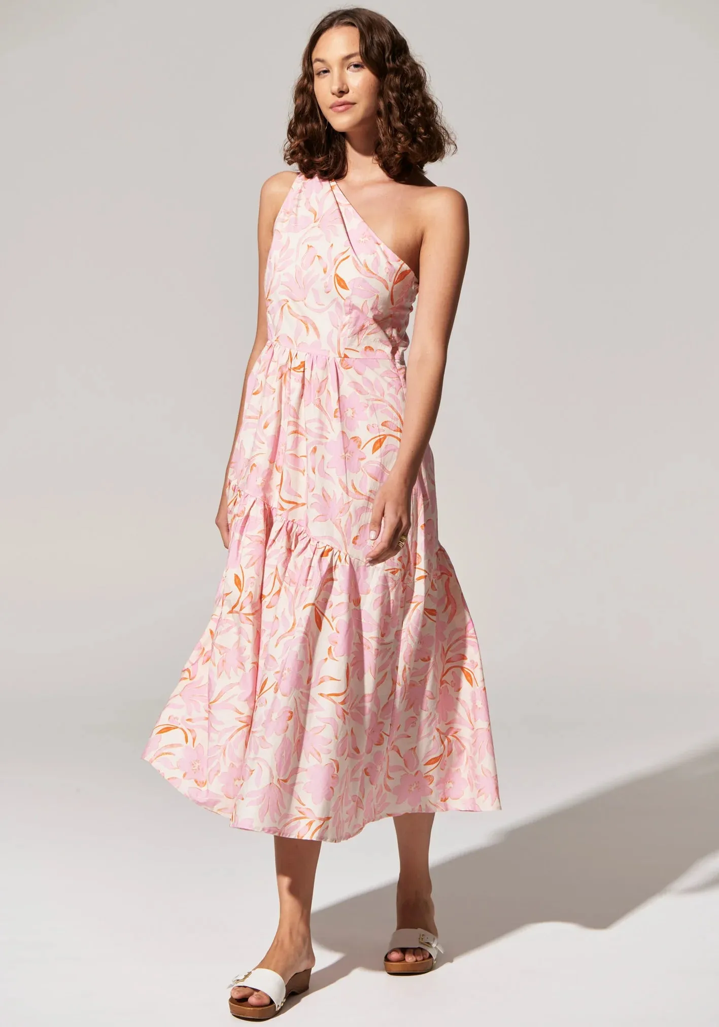 Pol Clothing - Sara One Shoulder Dress - Sara Print