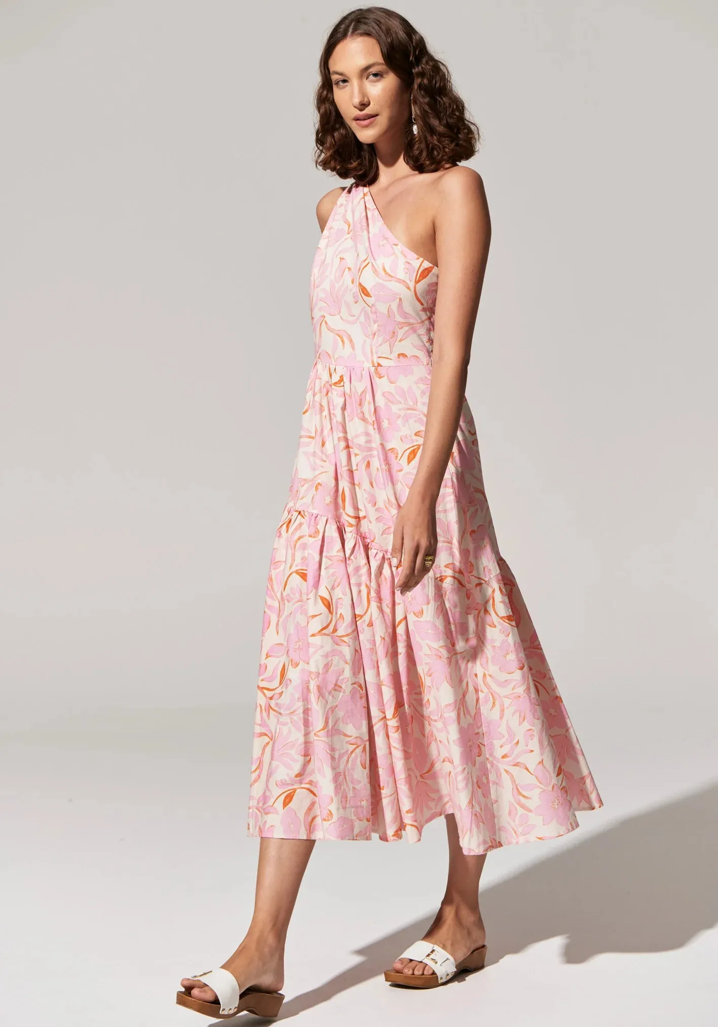 Pol Clothing - Sara One Shoulder Dress - Sara Print