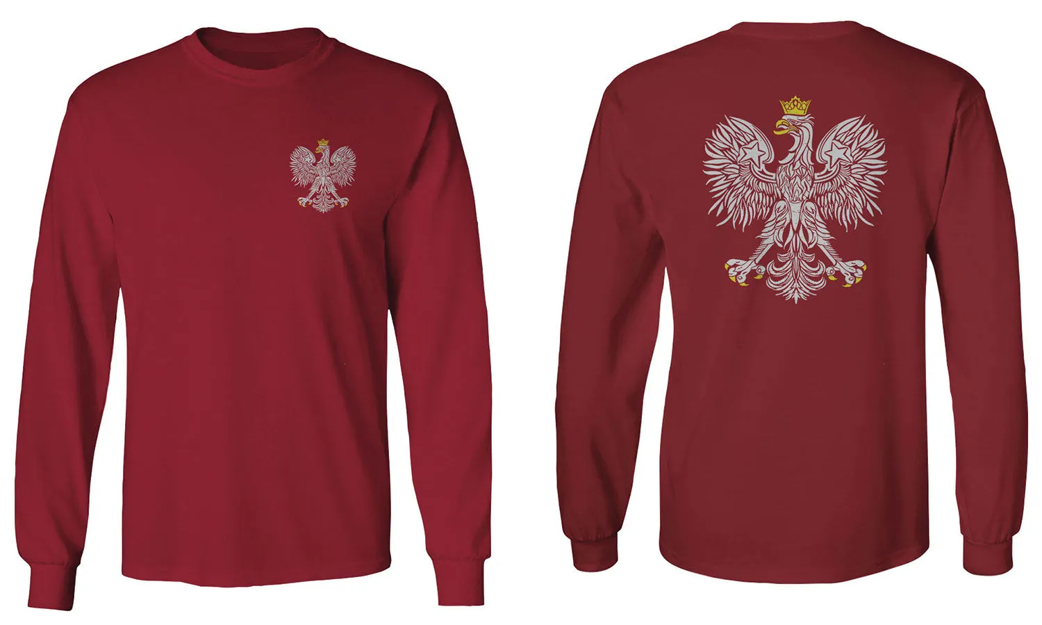 Poland Pride Vintage Style Retro Polish Eagle Flag Polska Soccer mens Long sleeve t shirt