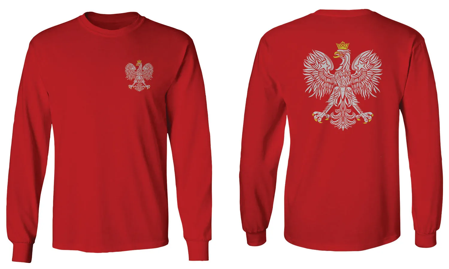 Poland Pride Vintage Style Retro Polish Eagle Flag Polska Soccer mens Long sleeve t shirt