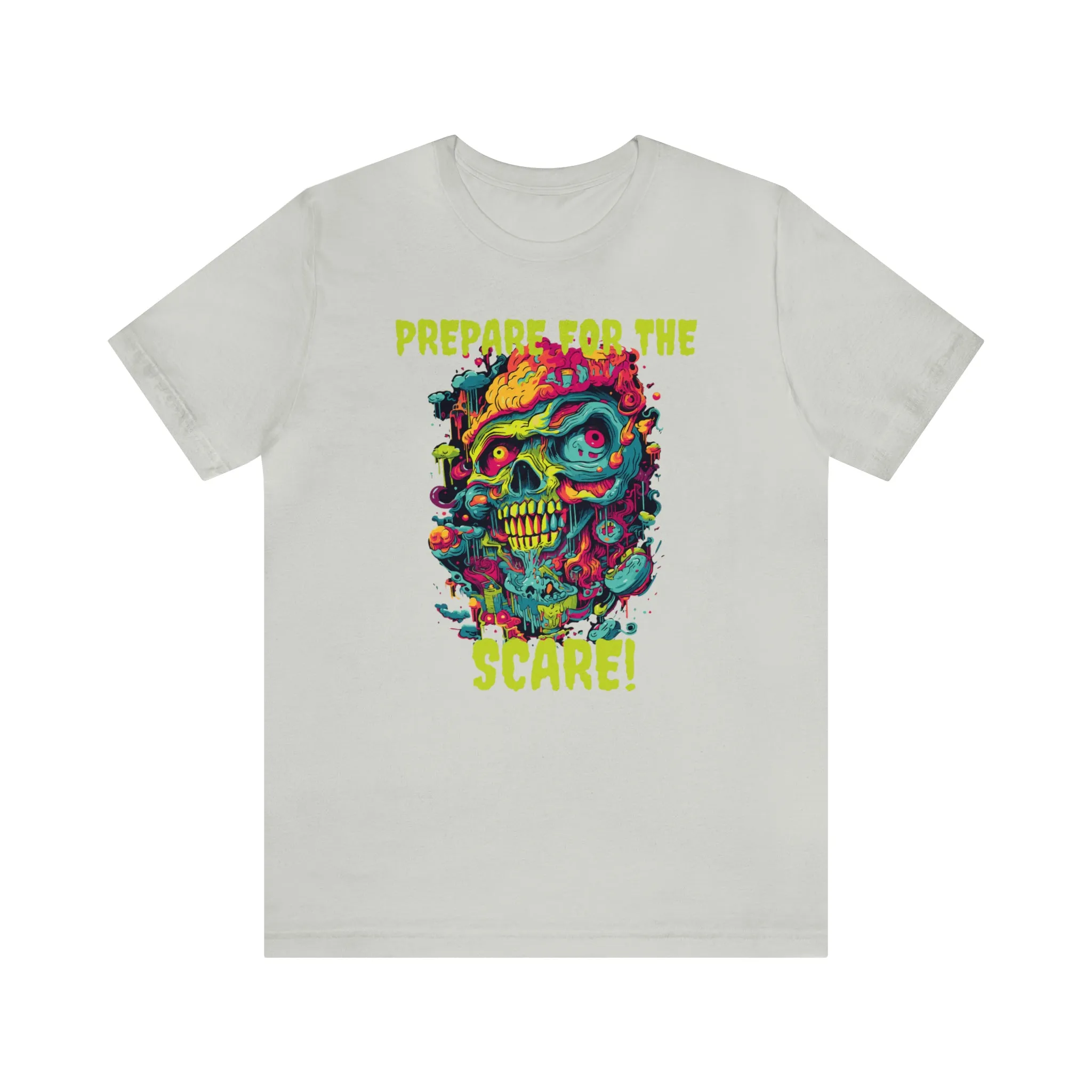 Prepare for the Scare T-Shirt | Psychedelic Scary Face Tee |  Bella Canvas 3001Unisex | Spooky Short Sleeve Tshirt
