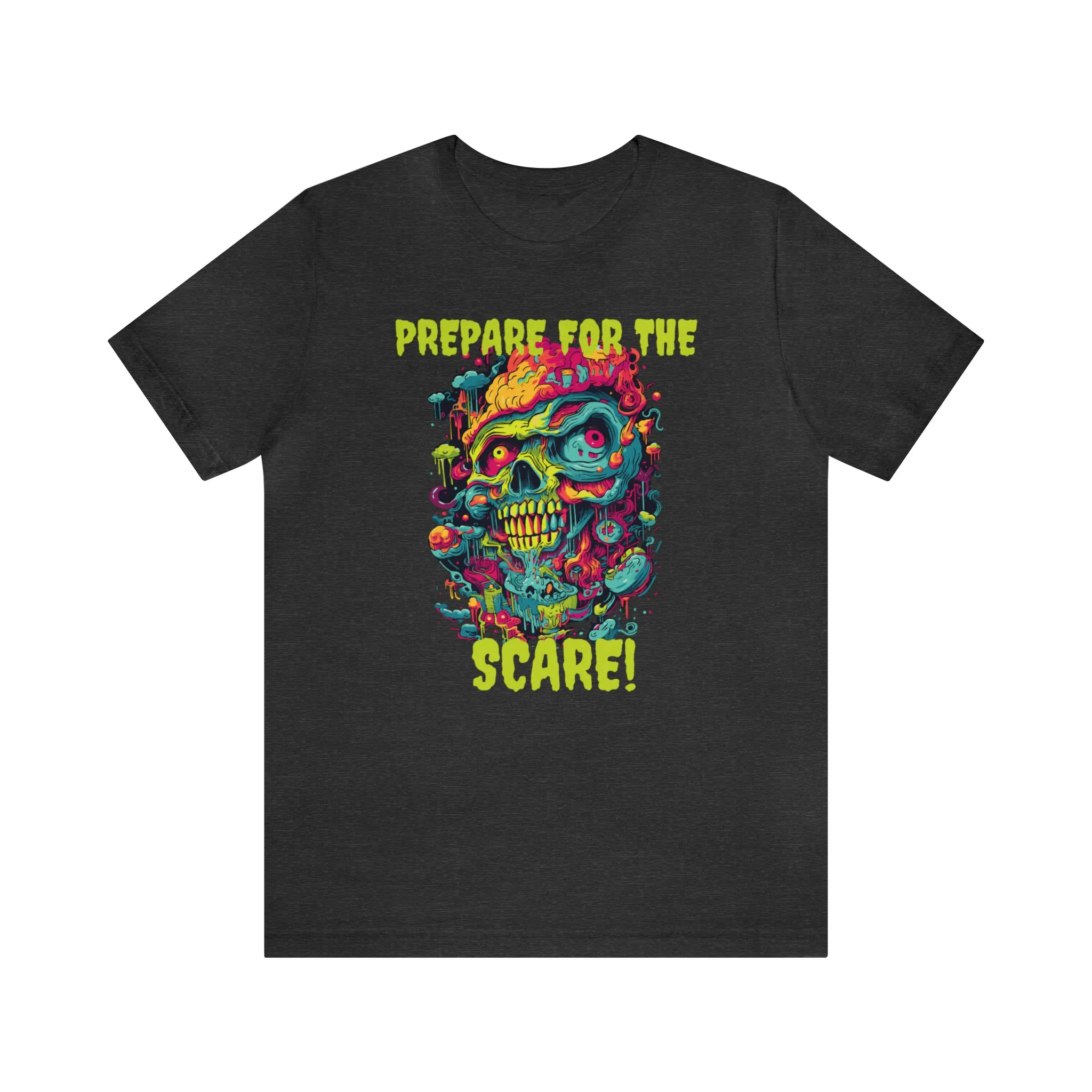 Prepare for the Scare T-Shirt | Psychedelic Scary Face Tee |  Bella Canvas 3001Unisex | Spooky Short Sleeve Tshirt