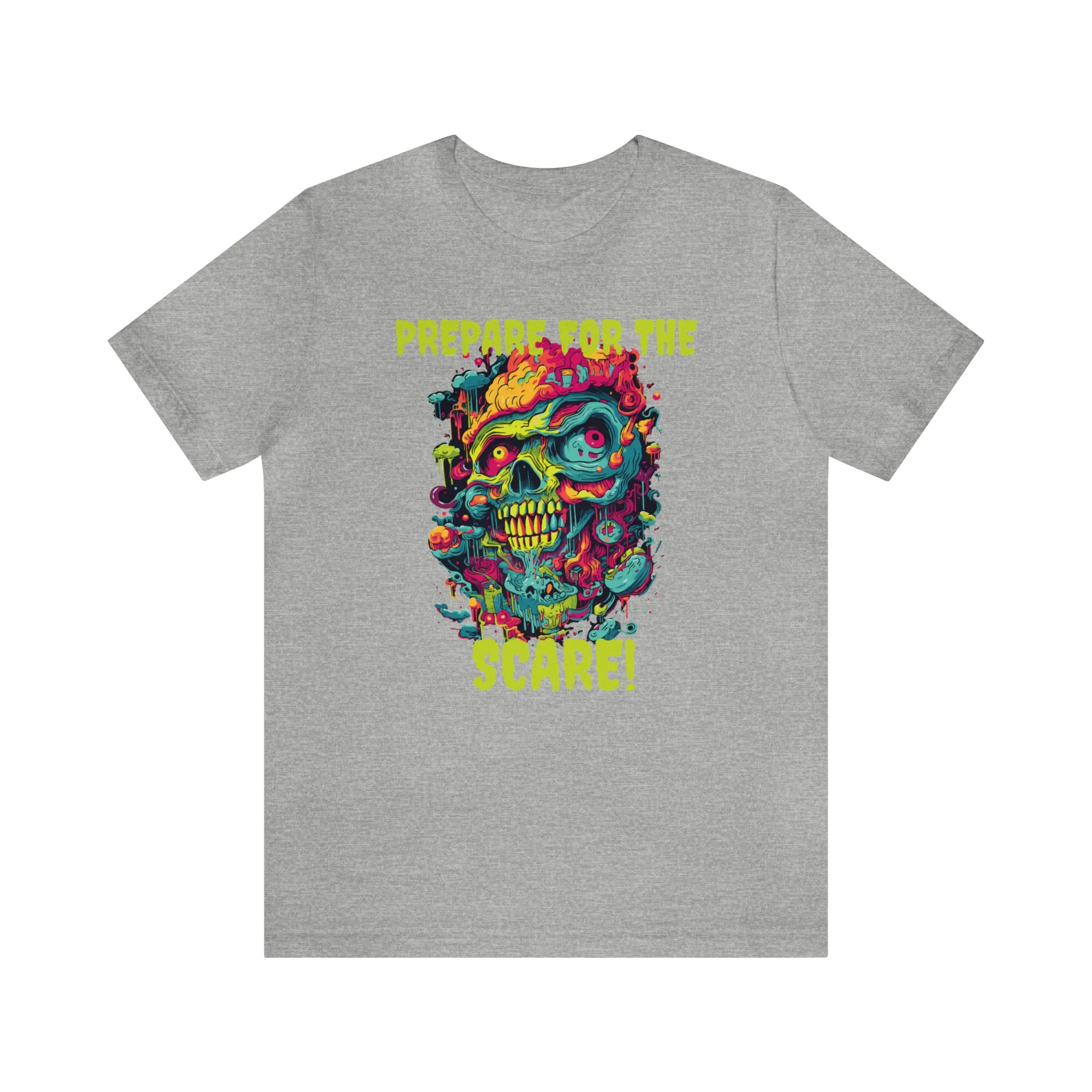 Prepare for the Scare T-Shirt | Psychedelic Scary Face Tee |  Bella Canvas 3001Unisex | Spooky Short Sleeve Tshirt