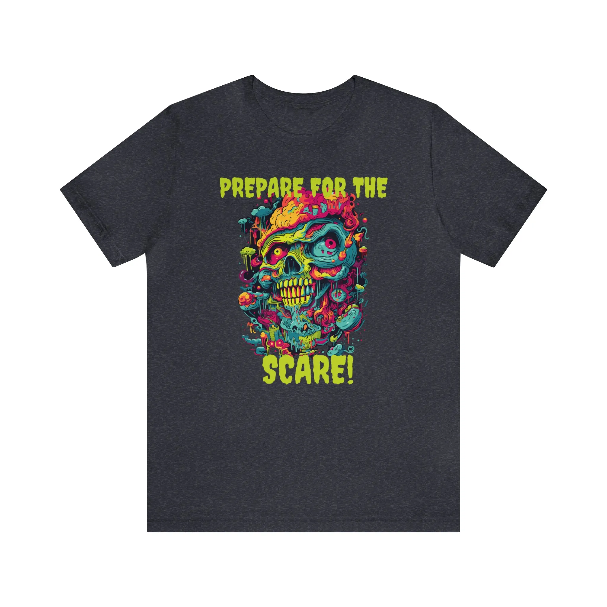 Prepare for the Scare T-Shirt | Psychedelic Scary Face Tee |  Bella Canvas 3001Unisex | Spooky Short Sleeve Tshirt