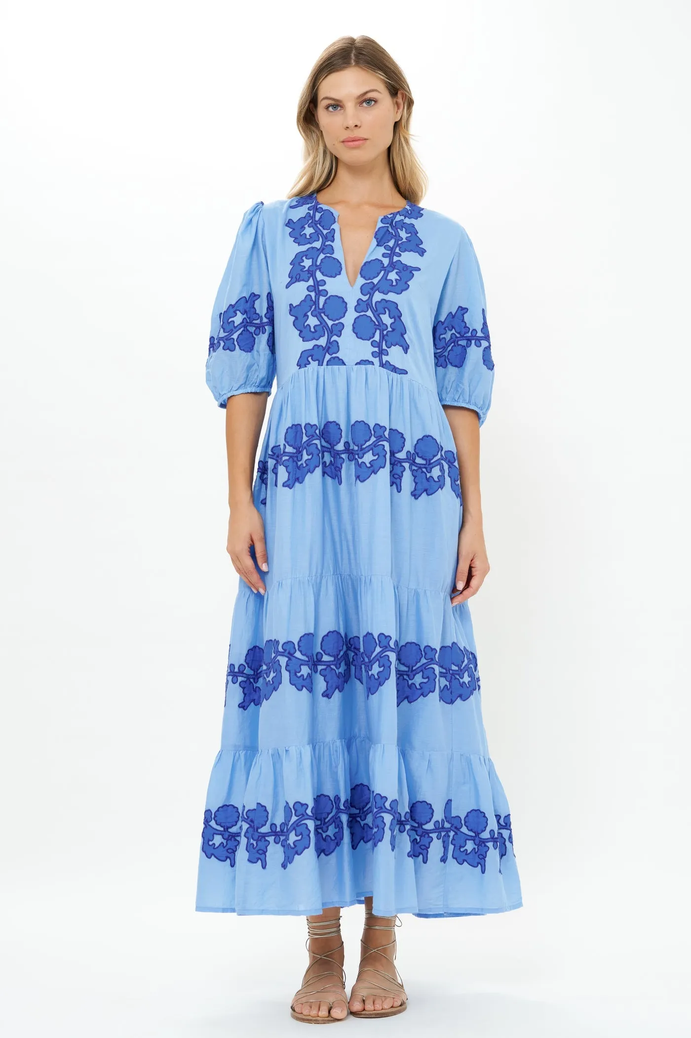 Puff Sleeve Maxi - Tangier Blue