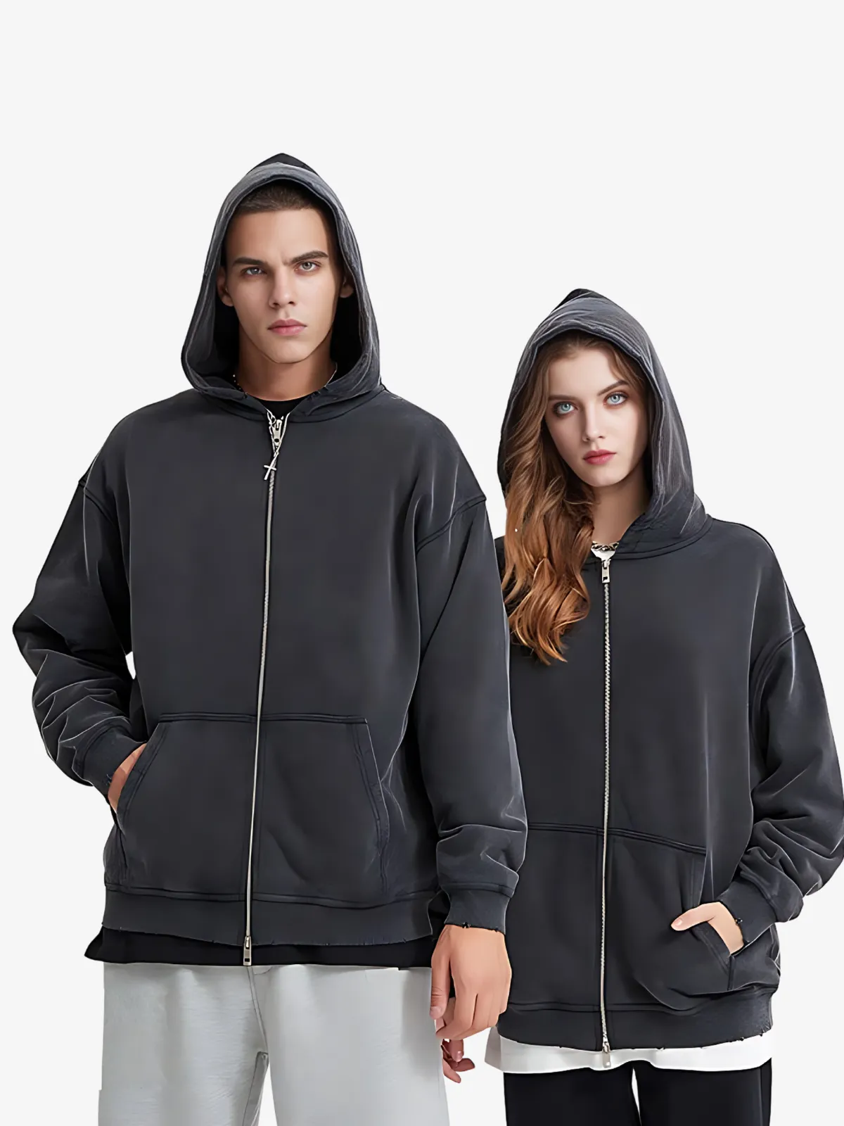 PURE COTTON FRAYED HOODIE