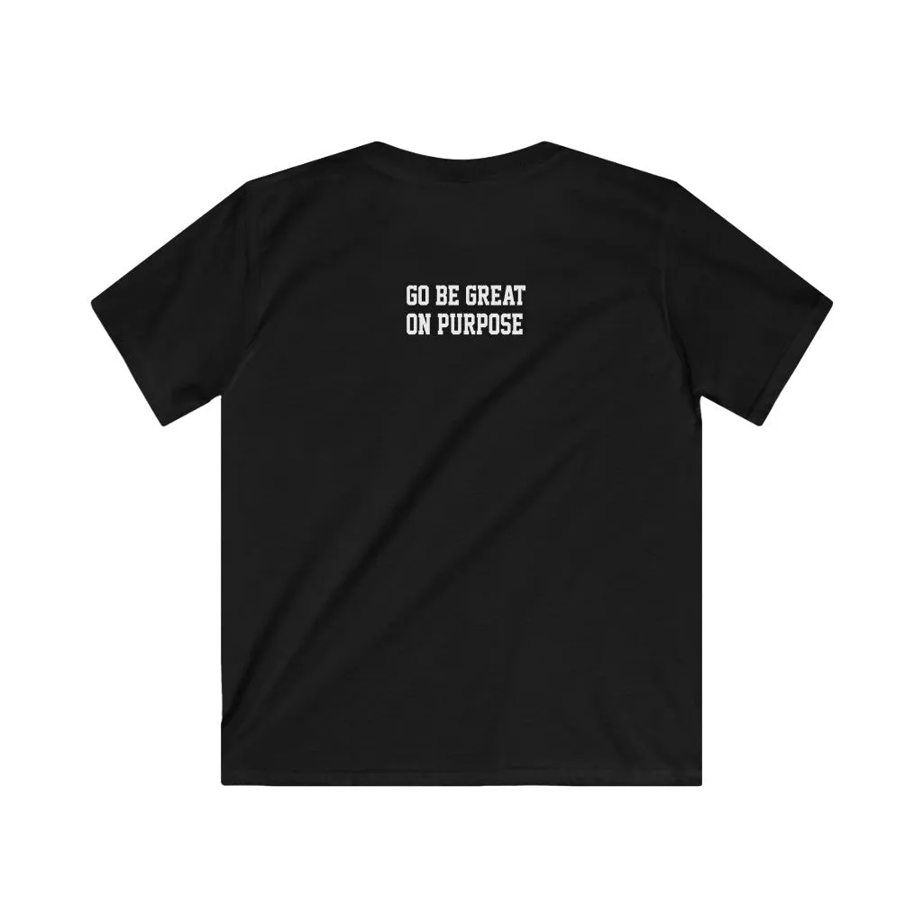 "Go Be Great On Purpose" Classic Kids Softstyle Tee Black