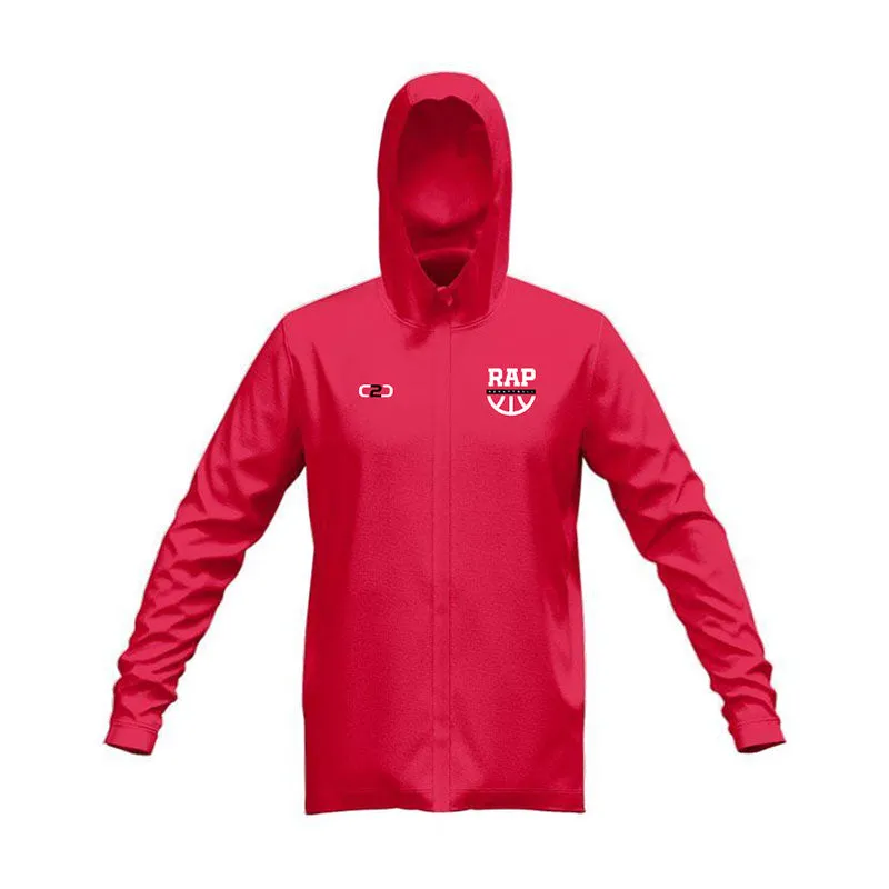 Raptors Glide SlimFit HP Tech Zip Hoodie (Black / Red)