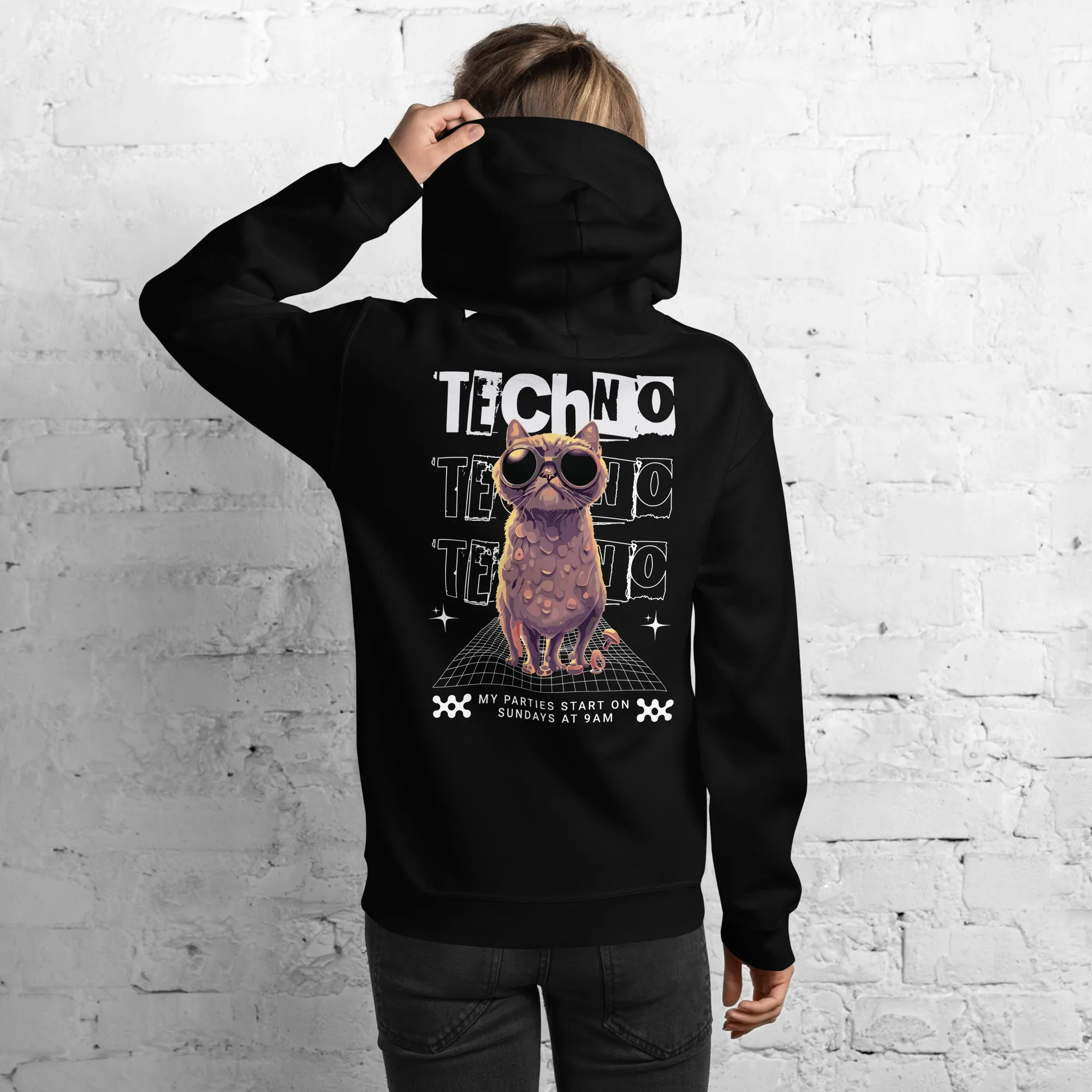 Rave Hoodie | Techno Cat | Rave Cat Wear