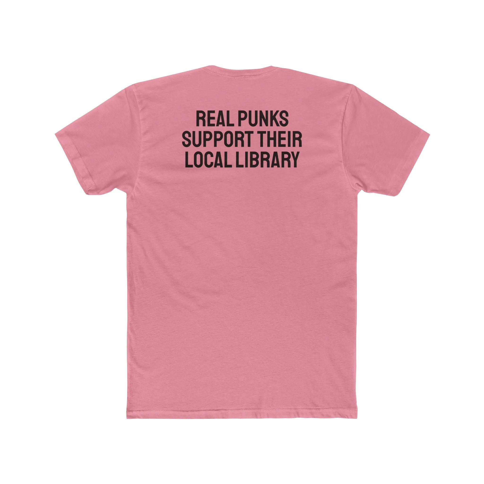 Real Punks Support Their Local Library - Unisex Cotton Crew Tee