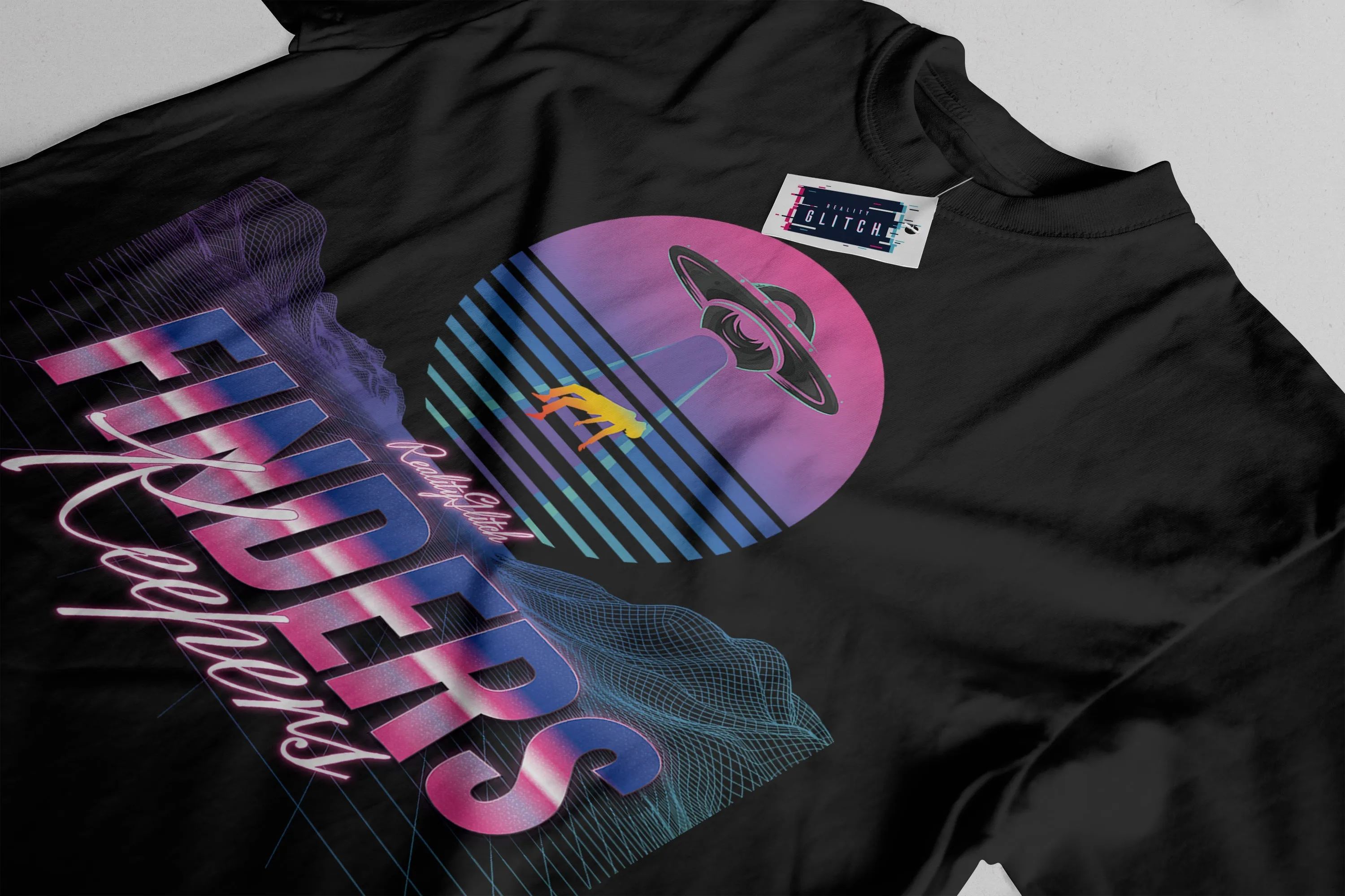 Reality Glitch Retro UAP Abduction Womens T-Shirt