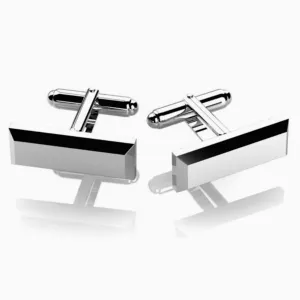 Rectangle Edged Sterling Silver Cufflinks by Krysaliis