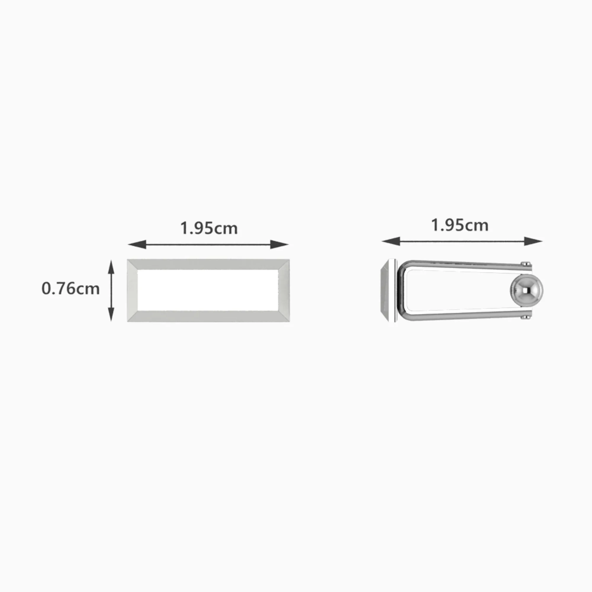 Rectangle Edged Sterling Silver Cufflinks by Krysaliis