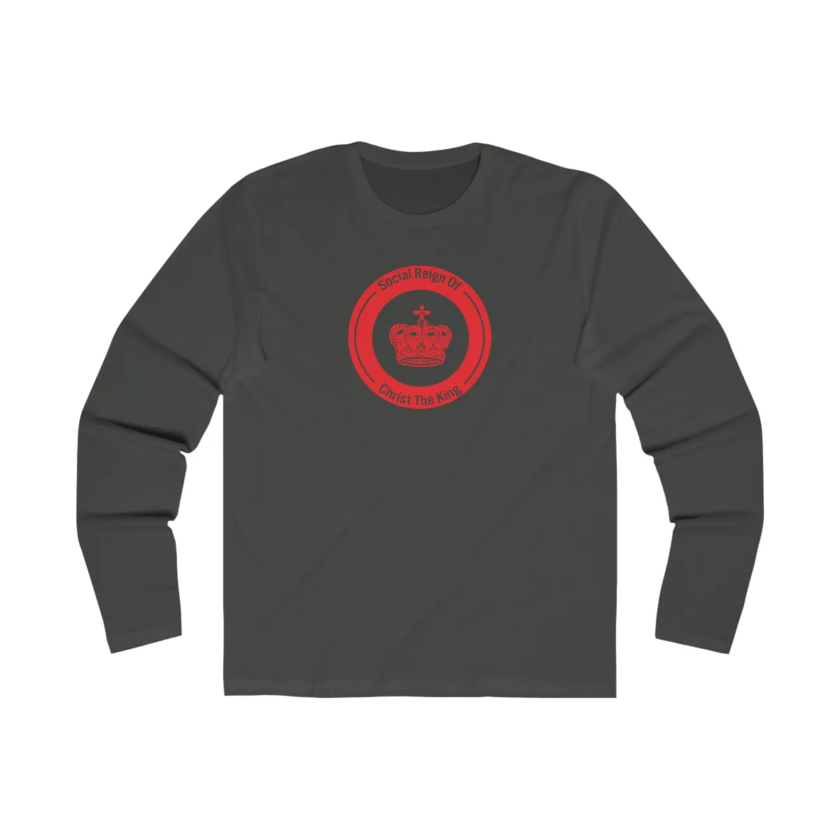 Red Sacred Crown Christian Catholic Religious Long Sleeve Tee