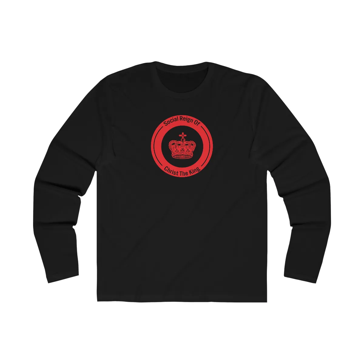 Red Sacred Crown Christian Catholic Religious Long Sleeve Tee