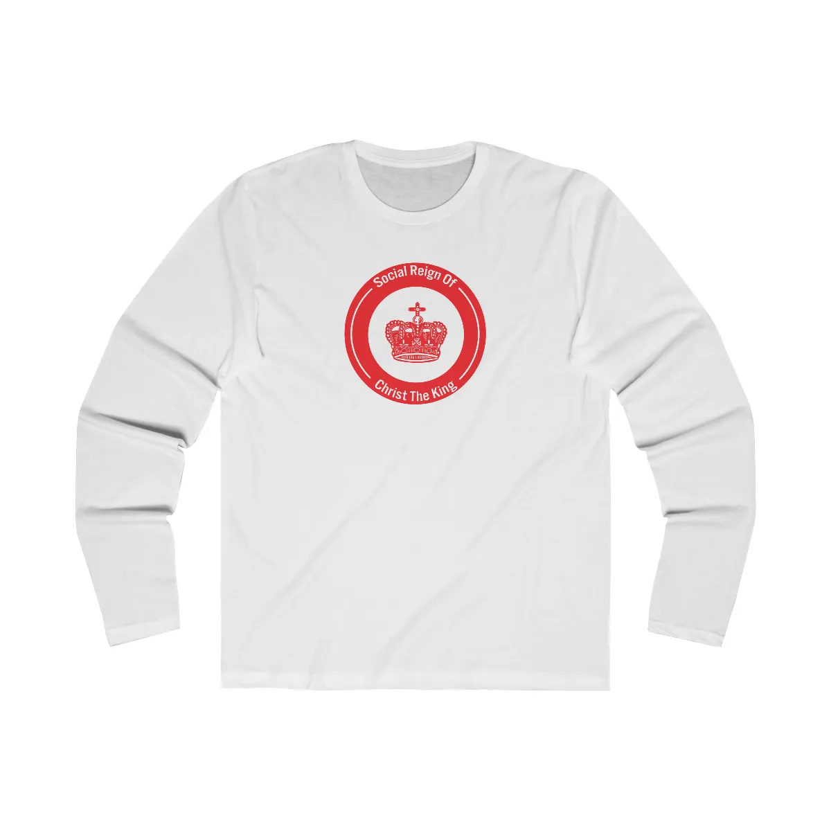Red Sacred Crown Christian Catholic Religious Long Sleeve Tee