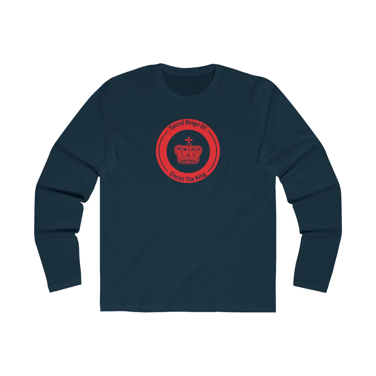 Red Sacred Crown Christian Catholic Religious Long Sleeve Tee
