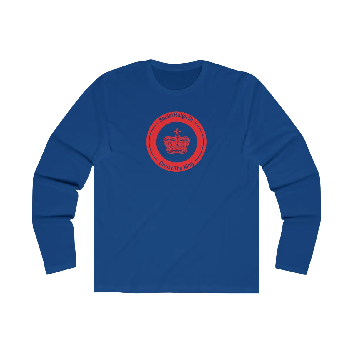 Red Sacred Crown Christian Catholic Religious Long Sleeve Tee