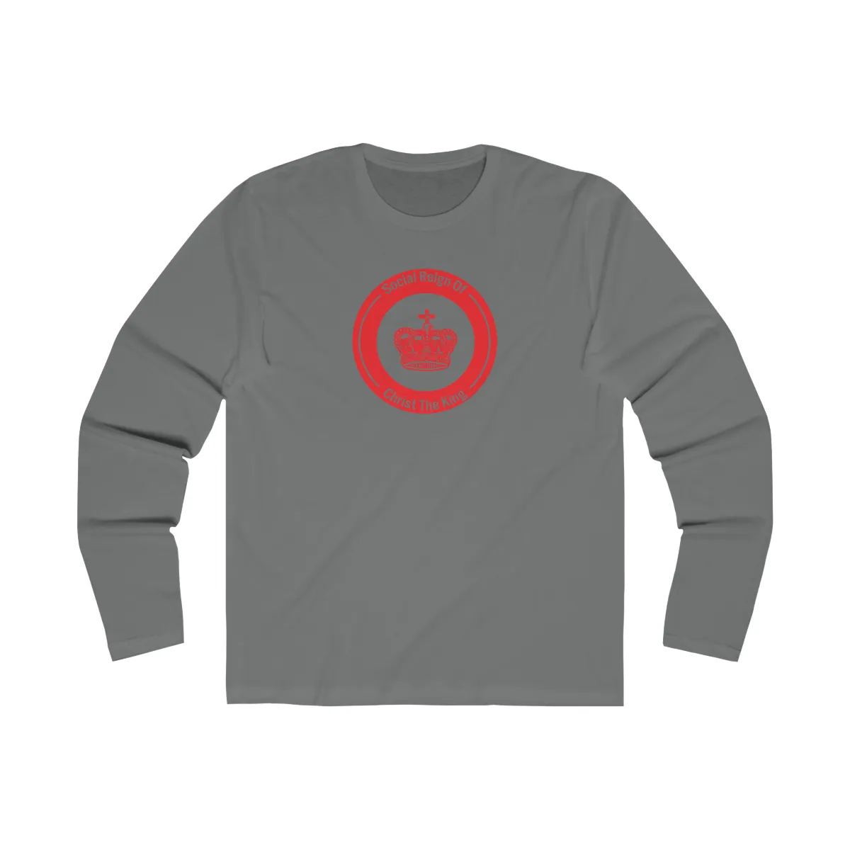 Red Sacred Crown Christian Catholic Religious Long Sleeve Tee