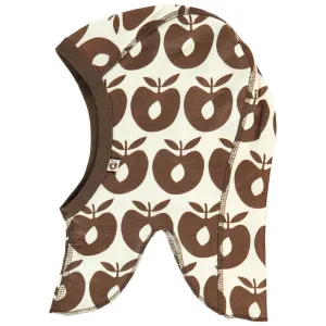 Retro Apples Reversible Hood in Bison - Wool & Bamboo Mix - 1 Left Size 7-8 years
