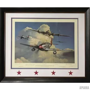 Richard Taylor Hand-Signed by Six Tuskegee Airmen "Red Tail Escorts"