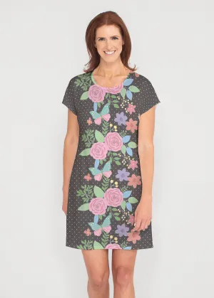 Rosalyn (14298) ~ French Terry Short Sleeve Crew Dress