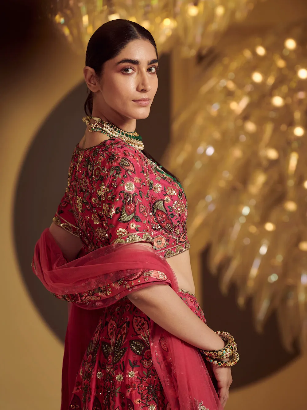 Rose Embroidered Lehenga Set