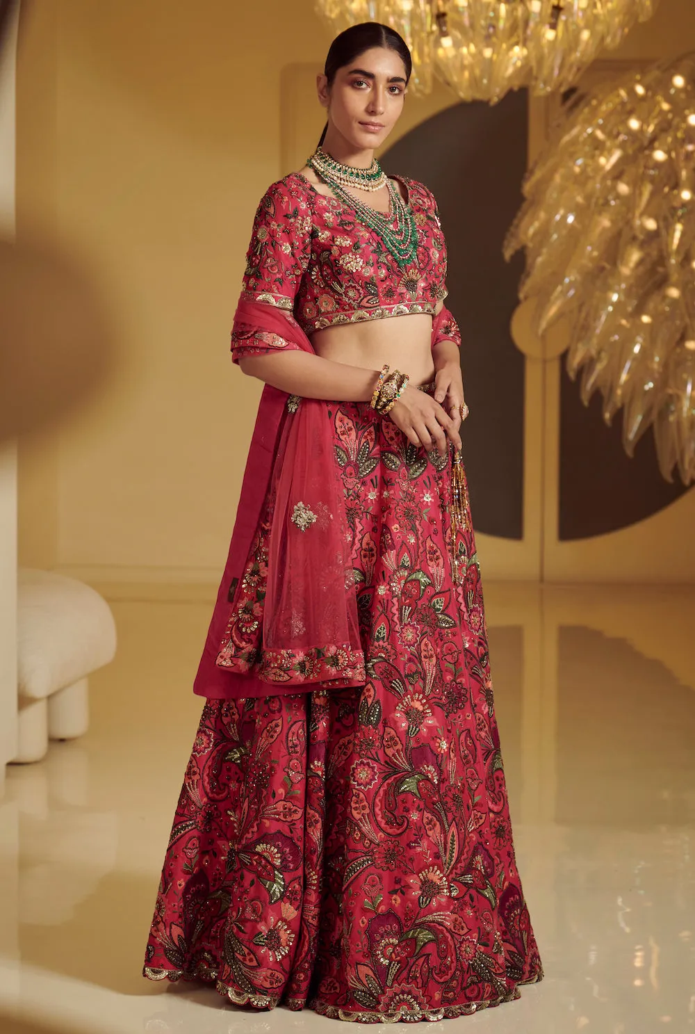 Rose Embroidered Lehenga Set