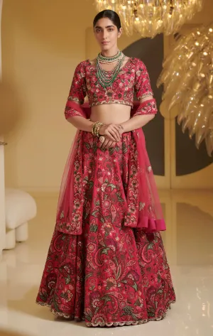 Rose Embroidered Lehenga Set