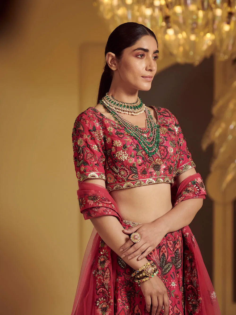 Rose Embroidered Lehenga Set