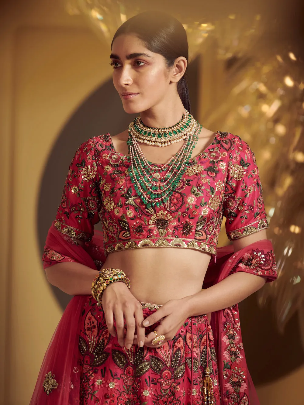 Rose Embroidered Lehenga Set