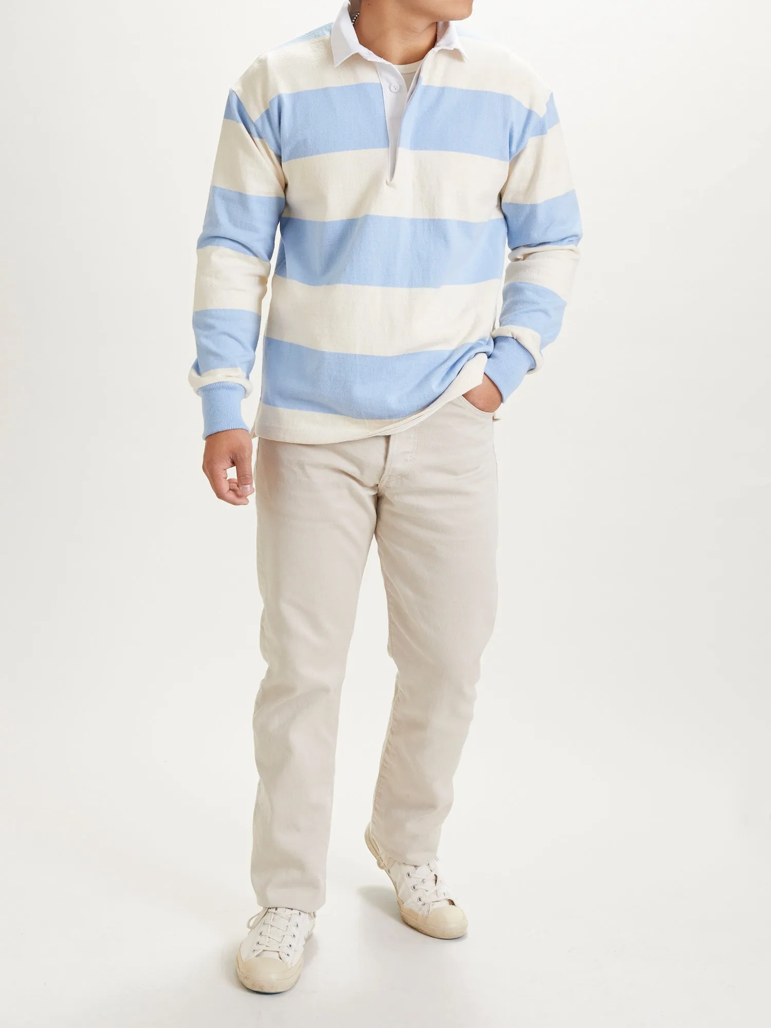 Rugby Shirt in Natural Light Blue