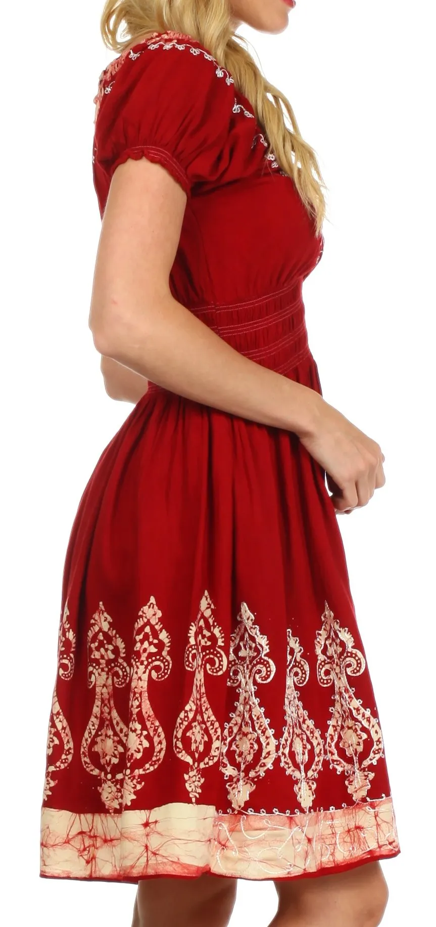 Sakkas Ladli Batik Embroidered Dress